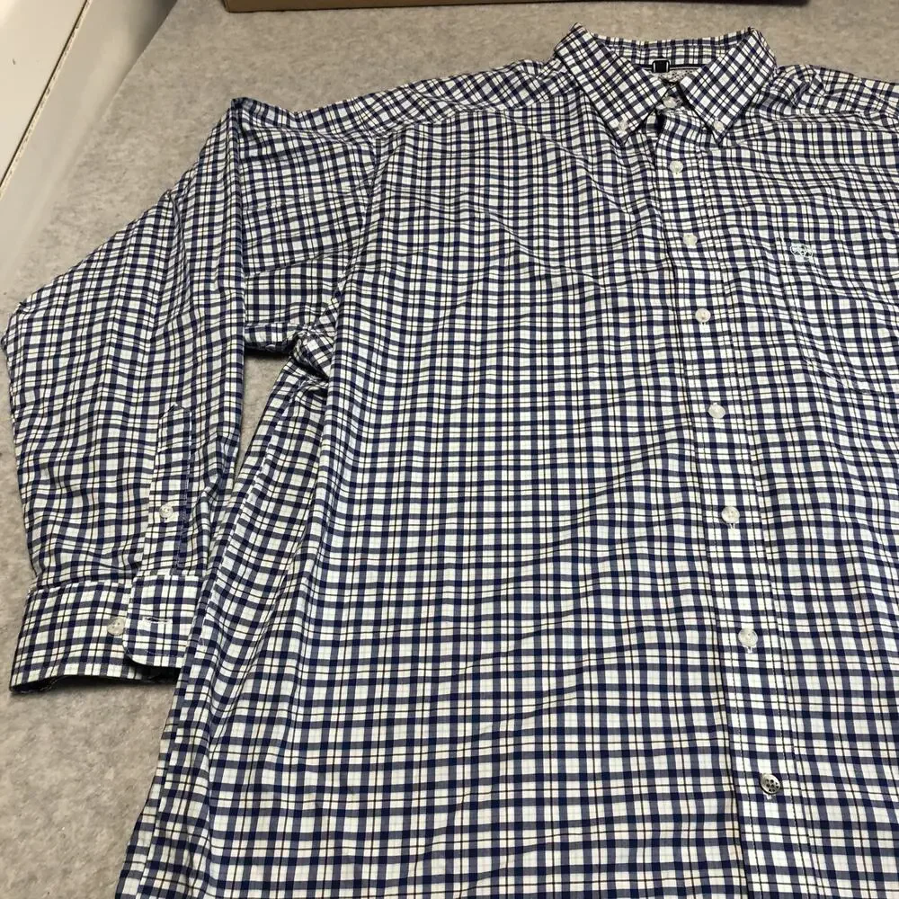 Ariat Pro Series Shirt Mens 2XL Blue White Checked Button Down Western Workwear - Picture 5 of 14